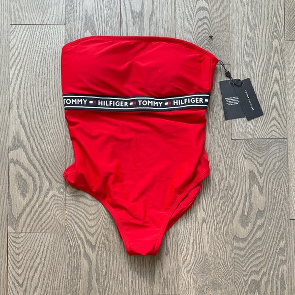 Tommy Hilfiger Red One Piece Swimsuit – Size Large - Picture 1 of 3